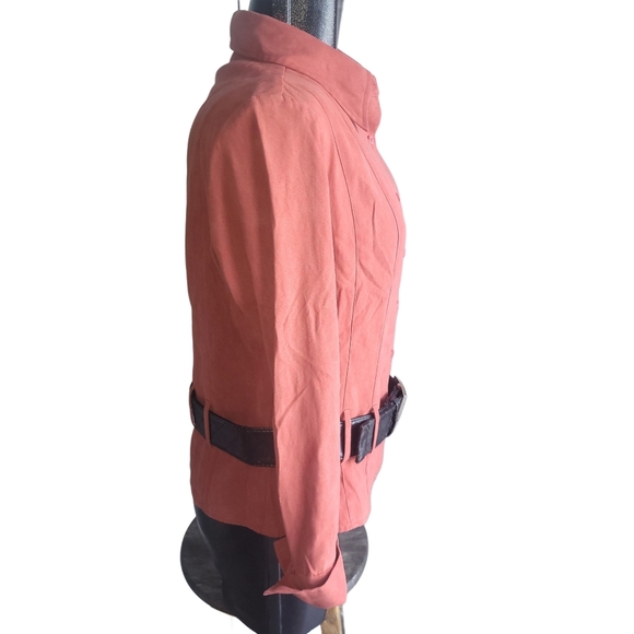 Puli red/burnt orange colored shirt with belt Sz.10 - Picture 4 of 7